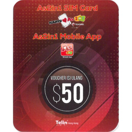 Kartu As2in1 $50 充值券